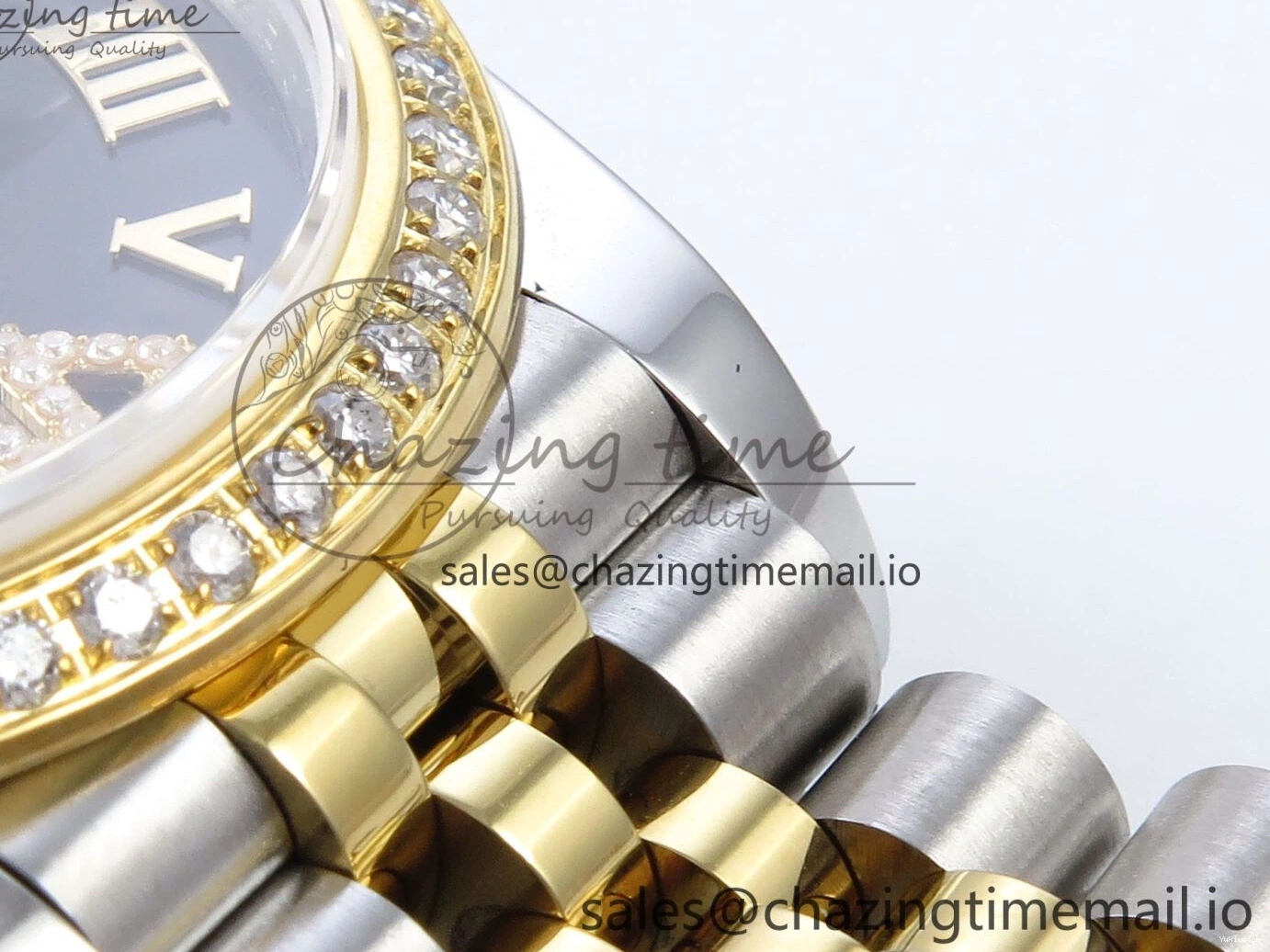 on SS YG DateJust 904L Steel Roman Jubilee Edition Diamonds HZ2236 Bracelet JARF 278383RBR Dial 1:1 Gray Best 31 0404